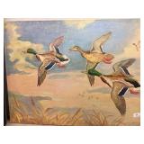 AF Hermansader Painting of Ducks in Flight