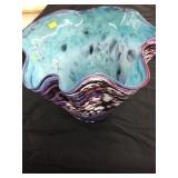 Unusual Art Glass Ruffled Edge Vase