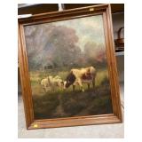 Unsigned Oil on Canvas of Farm Scene