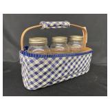 Longaberger Basket with Mason Jars