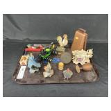 Cow Bell, Early Composition Turkey Figurines,