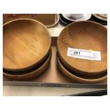 Myrtle Wood Signed Turned Wooden Bowls