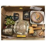 Tray: Advertising Ash Trays, Mug, Tin Litho Toys,