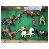 Cast Metal Mounted Cowboys