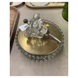 Glass Covered Candy Dish