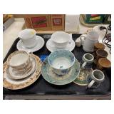Tray: Transferware Cups & Saucers, Mini Beer