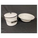 Enamelware- Pail and Bowl, etc