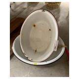 2 Enameled Wash Basins