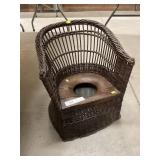 Primitive Wicker Childs Potty Chair