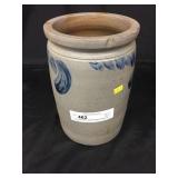 Stoneware Blue Slip Decorated Storage Jar