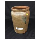 Stoneware Crock with Blue Slip Decoration