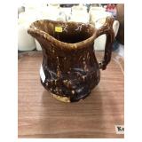 Yellowware Rockingham Glazed Pitcher