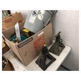 Pair of Jack Stands & Box of Misc Items