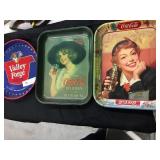 Coca Cola & Valley Forge Beer Advertising Trays