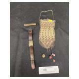 Victorian Beaded Purse, Hamilton Wrist Watch,
