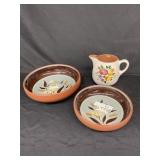 (2) Stengel Pottery Bowls & Pitcher