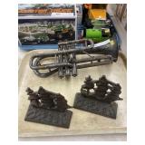 Cast Metal Ship Form Bookends & Corinett