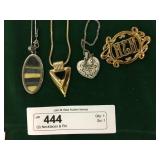 (3) Necklaces & Pin