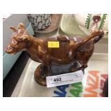 Yellowware Glazed Cow Creamer