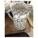 Sponge Decorated Pitcher