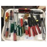 Tray: Tools- Screwdrivers, Wire Strippers, Ratchet