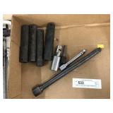 Snap- On Deep Well Impact Sockets, Ext. Bar, etc.