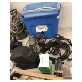 Welding Helmet, Torch, Battery Cables, Totes,