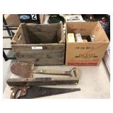 Hand Tools, Wooden Crate, Bibles, etc.