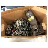 Hydraulic Jack, Log Chain, etc.