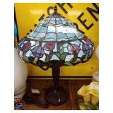 Reproduction Slag Glass Table Lamp