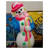 Vintage Blow Mold Electrified Snowman