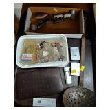 Vintage Skimmer Ladle, Fishing Lures, Pen Set,