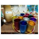 (12) Vintage Mirro Aluminum Tumblers/Pitcher Set