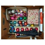 Vintage Christmas Bulbs & Folding Parasol