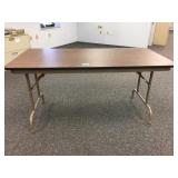 (2) 5ft Wooden Folding Tables