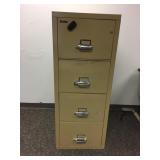 Locking 4-Drawer Fire King Fireproof File Cabinet