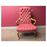 Queen Anne Style Tufted Arm Chair