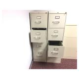 (2) 4-Drawer Steel HON File Cabinets