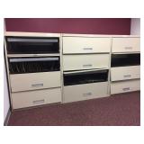 3 Metal Stano 4-Drawer File Cabinets