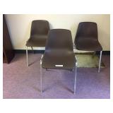 2 Plastic Chairs with Chrome Bases