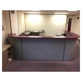 L-Shaped Reception Desk with File Cabinets