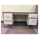 Steel Metal Desk with Wooden Top