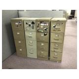 (4) 4-Drawer File Cabinets by Cole and HON