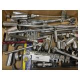 Tray of Sockets, Ratchets, Extensions,