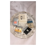 GLASS ASHTRAY & LIGHTERS