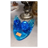 DBL. GLASS BLUE BIRDS