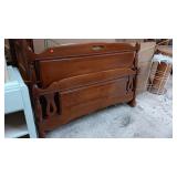 WOOD FULL SIZE BED FRAME W/ RAILS