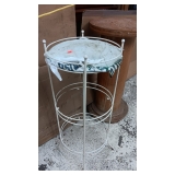 METAL STAND W/ GLASS SHELVES