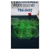 9 DEP. GREEN URANIUM GLASS PLATES..