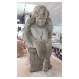 CONCRETE ANGEL ON STAND..